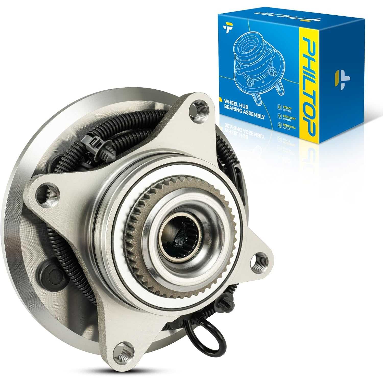 PHILTOP 515158 Front Wheel Bearing Hub Assembly Fit for Ford Expedition 2015-2017, Lincoln Navigator 2015-2017 W/ABS 1 PCS 6 Lug