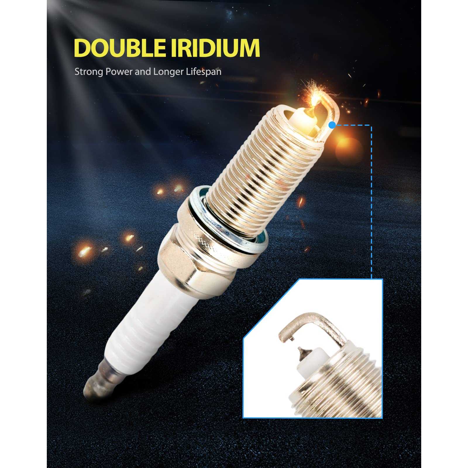 PHILTOP® 6176 Double Iridium Spark Plugs 6PCS for 2015 Toyota Venza 1