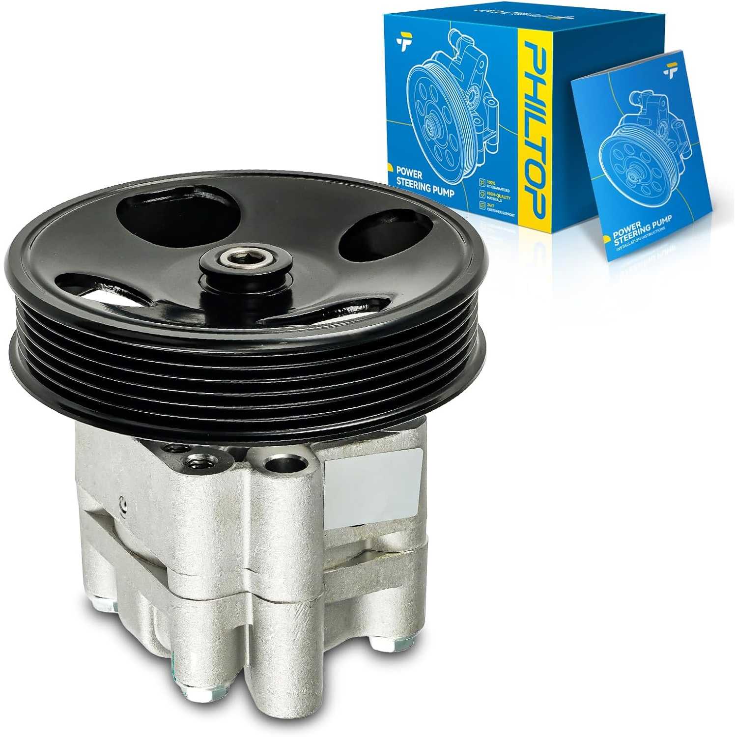 PHILTOP Power Steering Pump 21-237 with Pulley, for 2006-2008 M35, 2011-2012 G25, OE# 49110JK00B、49110EG000、49110JK000