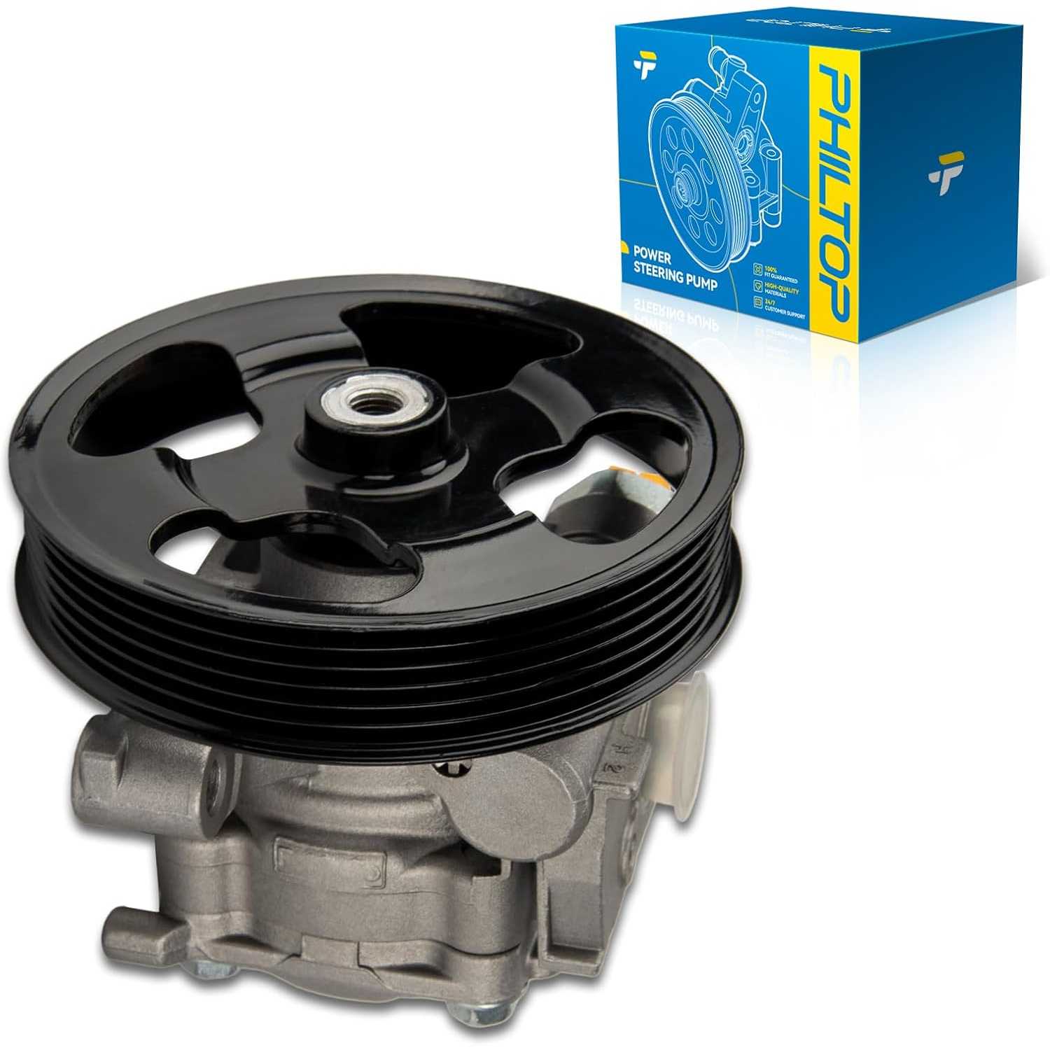 PHILTOP Power Steering Pump 21-5497 with Pulley, for 2007-2012 CX-7, OE# EG2132600A、EG2132650C、EG2132650B、EG2132650、EG2132600