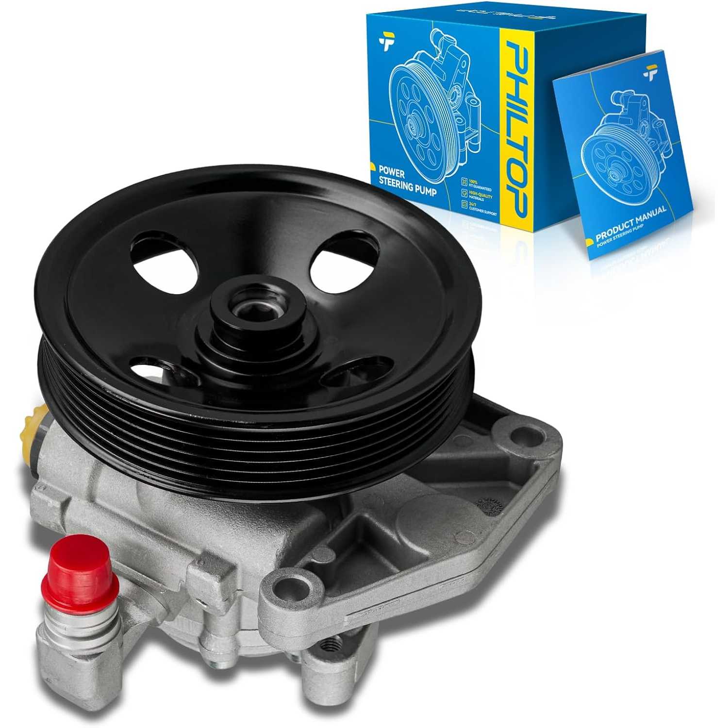 PHILTOP 21120 Power Steering Pump with Pulley, Fit for 2006-2011 ML350, 2007-2009 E350; S550, 2007-2012 GL450, 2006-2009 R350, 2