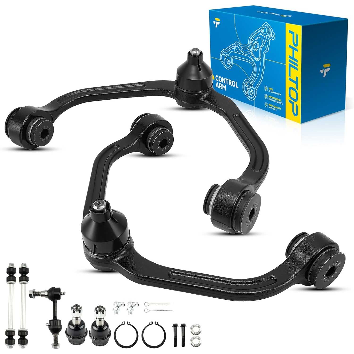 PHILTOP 6Pcs Front Upper Control Arms Compatible with 1998-2011 Ranger, 1998-2007 B3000, 1998-2001 B2500, 2001-2009 B2300, 1998-