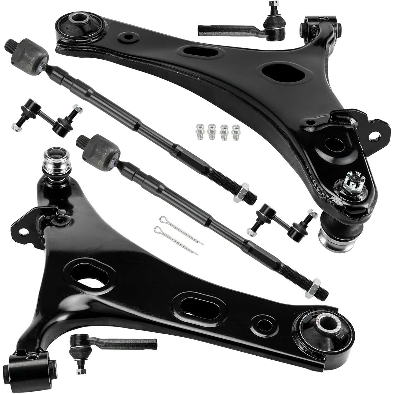 PHILTOP 8Pcs Suspension Kit Front Lower Control Arm w/Ball Joint Sway Bar End Link Tie Rod End Fit for 2014-2018 Forester