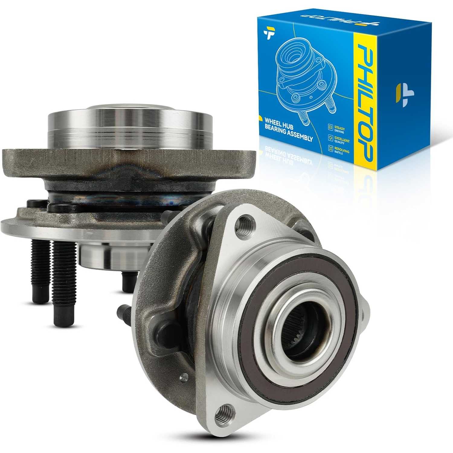 PHILTOP 513445 Front Wheel Bearing Hub Assembly Fit for Chevrolet Cruze 2016-2019 2 PCS