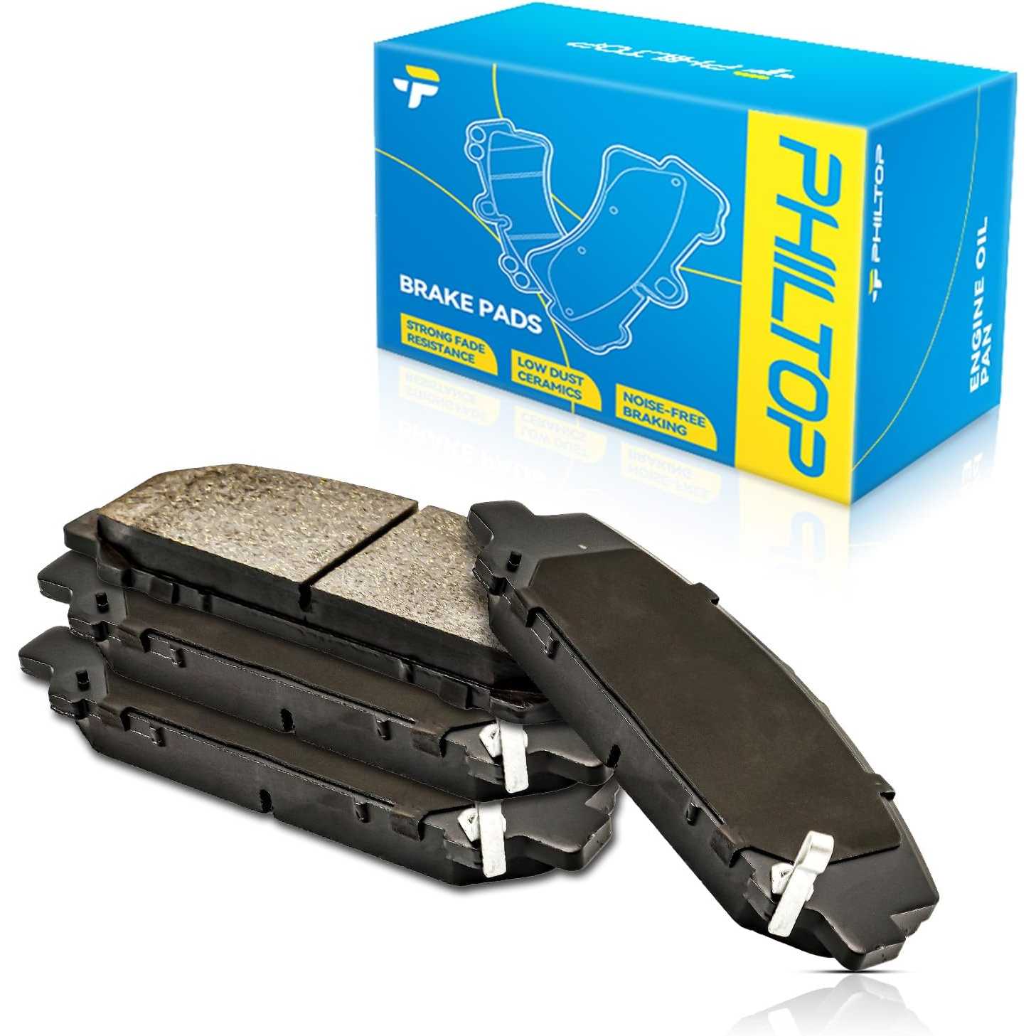 PHILTOP Front Brake Pads Fit For 2006-2011 Armada, 2008-2010 TITAN, 2007-2010 QX56, Ceramic Brake Pads replace # D1286