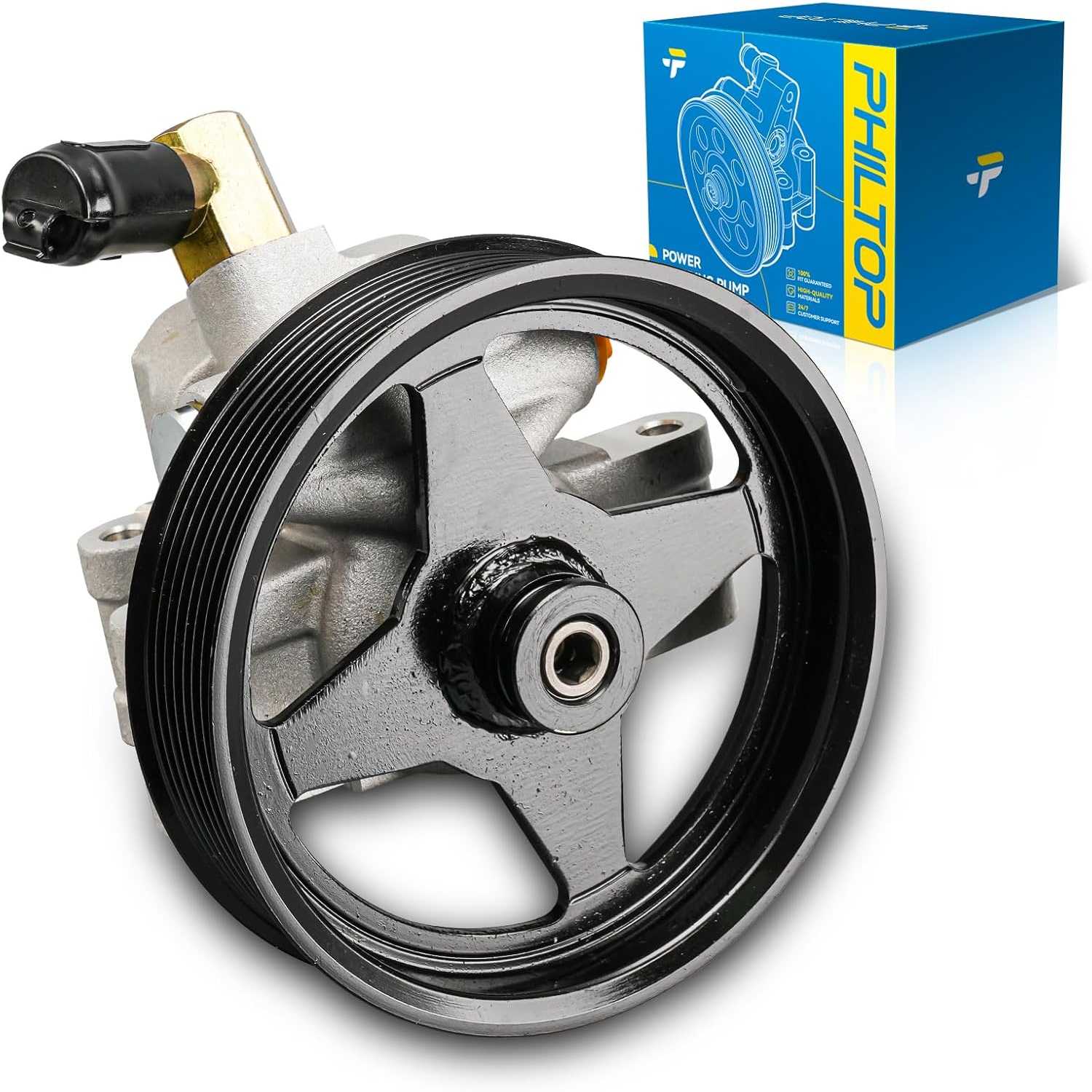 PHILTOP Power Steering Pump 20283P2, Fit for E-150/E-250 Econoline, E-150 Econoline Club Wagon, E-350/E-450/E-550 Super Duty, F-