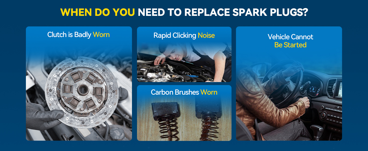 WHEN DO YOU NEED TO REPLACE SPARK PLUGS Clutch is Badly Worn Rapid Clicking Noise Vehicle