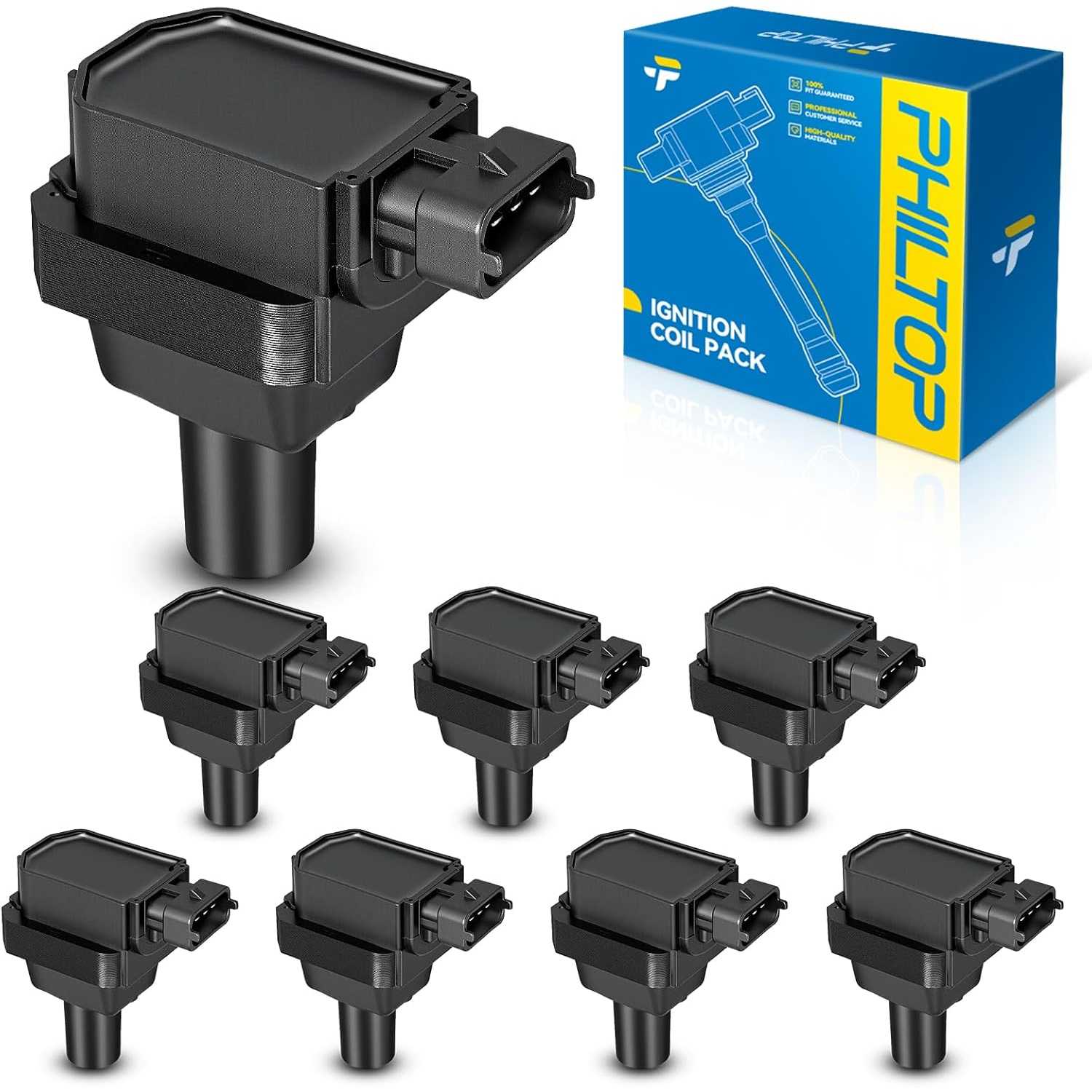 PHILTOP UF352 Ignition Coil Packs Fits for Volkswagen 1997-1998 SL500, 1996-1999 S500, 1996-1999 S420, 1997 E420, 1996-2002 SL60