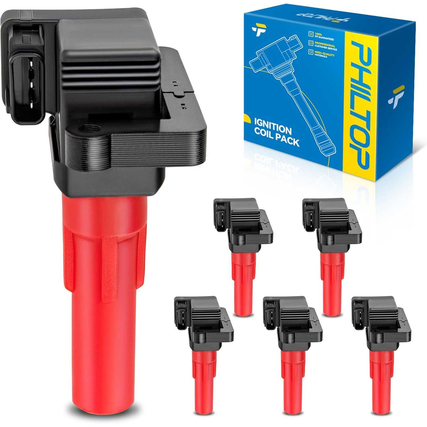 PHILTOP UF287 Ignition Coil Packs Fits for Subaru 2001-2009 Outback 3.0L, 2006-2007 B9 Tribeca, 2008-2009 Tribeca, 2008-2009 Leg