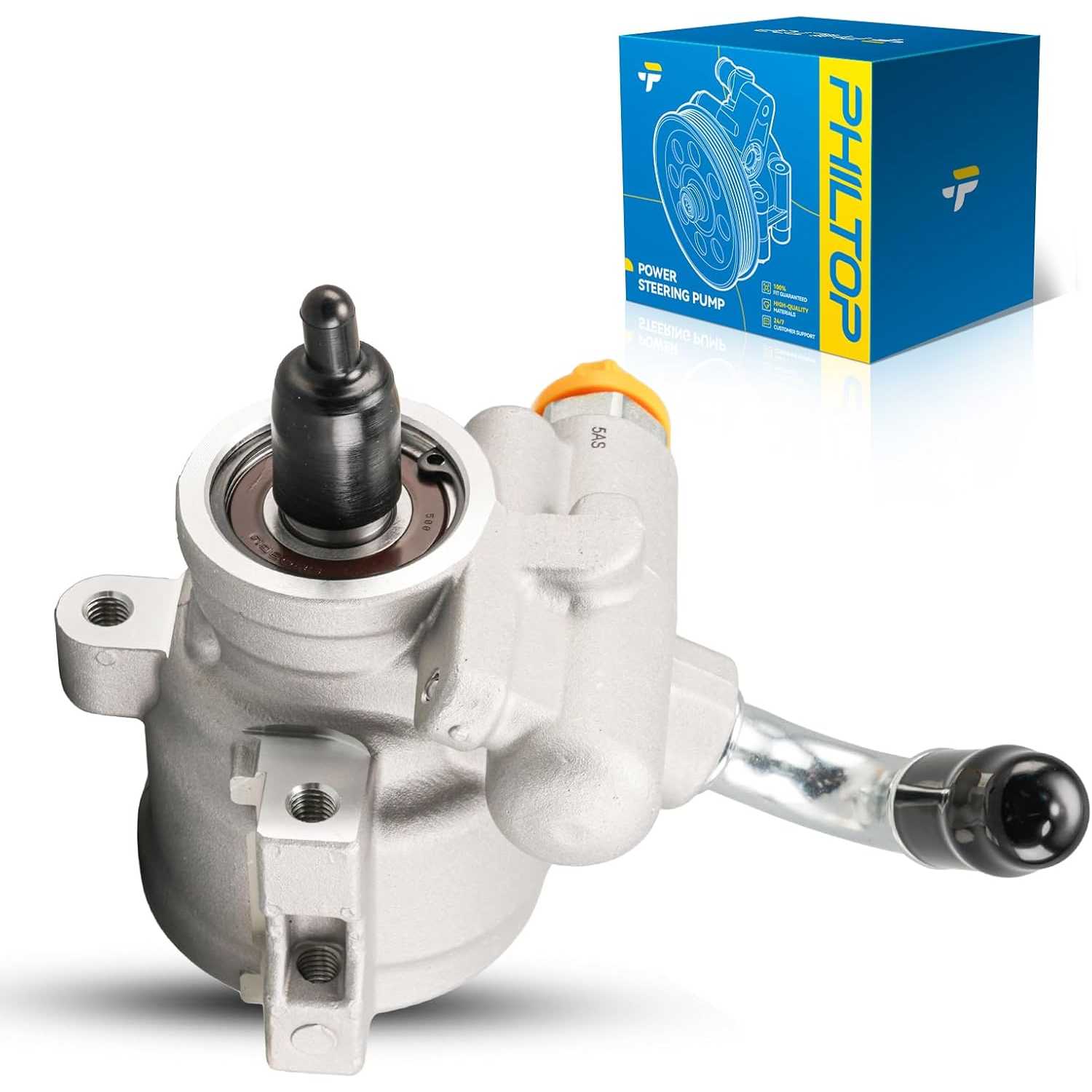 PHILTOP Power Steering Pump, Compatible with 1991-1992 Comanche 2.5L, 1991-1995 Wrangler, 1991-1996 Cherokee 2.5L, Replace # 520
