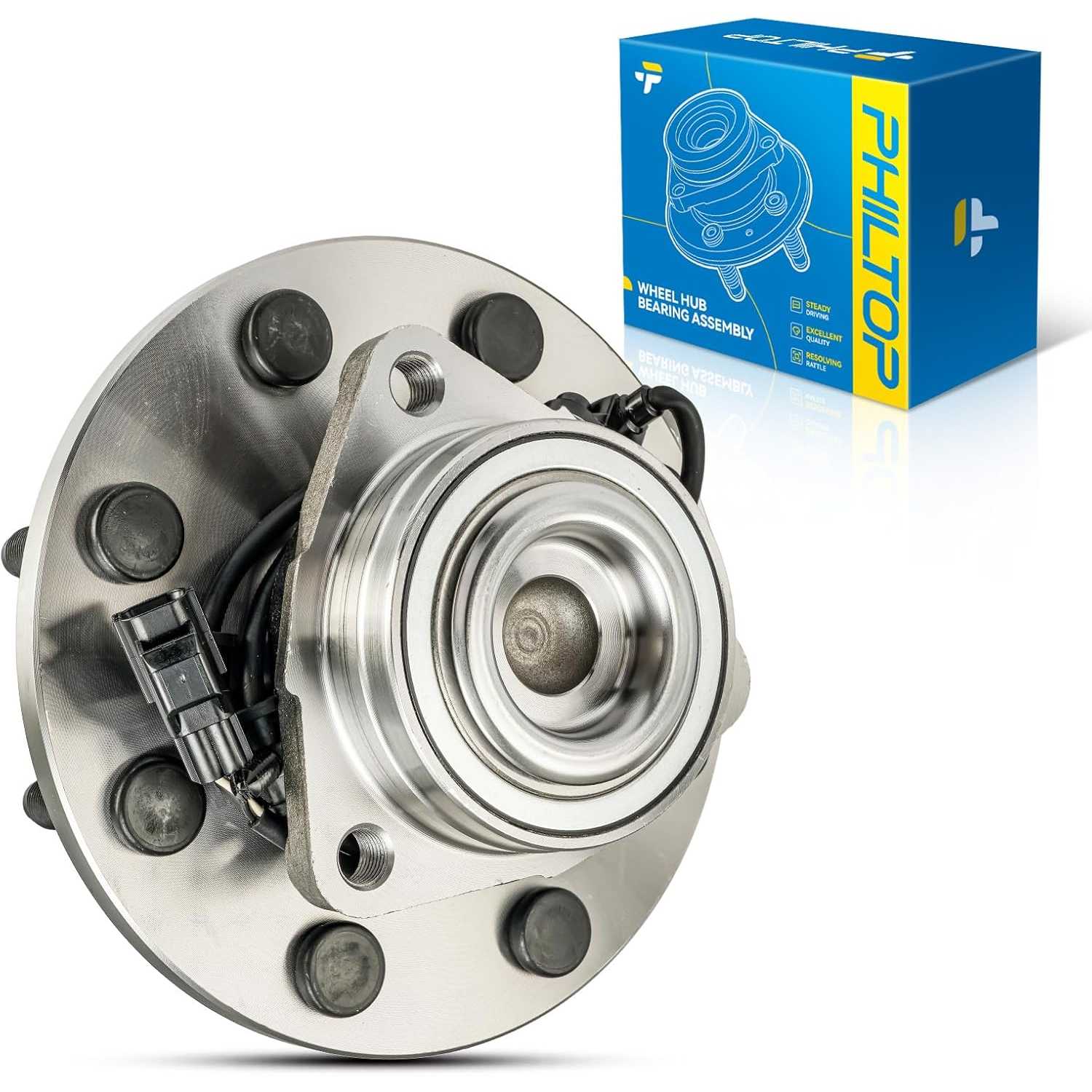 PHILTOP 515089 Front Wheel Hub Assembly Fit for 2003-2005 Ram 2500, 2003-2005 Ram 3500, Wheel Hub Bearings RWD