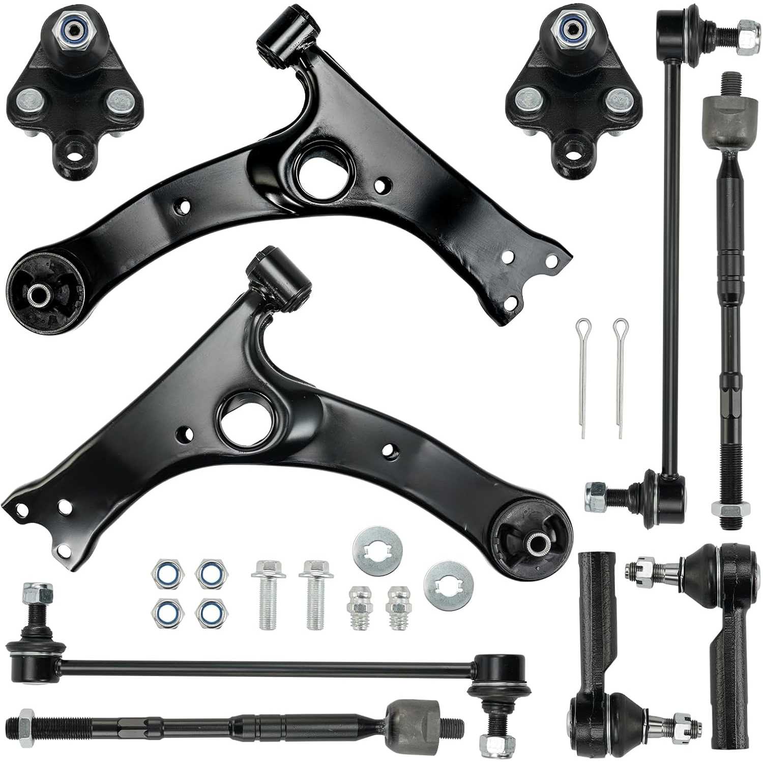 PHILTOP 10Pcs Suspension Kit Front Lower Ball Joint Control Arm Sway Bar End Link Tie Rod End Fit for 2009-2013 Corolla/Matrix 1