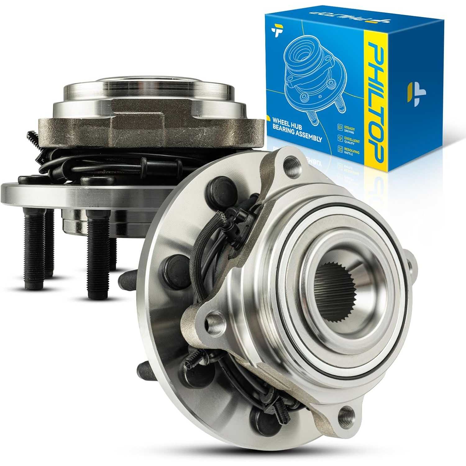 PHILTOP 515122 Front Wheel Bearing Hub Assembly Fit for Dodge Ram 2500 2009-2010, Ram 2500 2011, Ram 3500 2011, Dodge Ram 3500 2