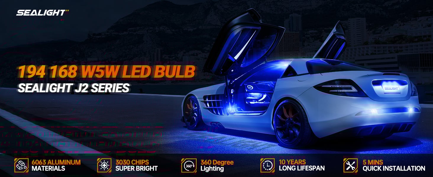 sealight 194 168 w5w led bulb