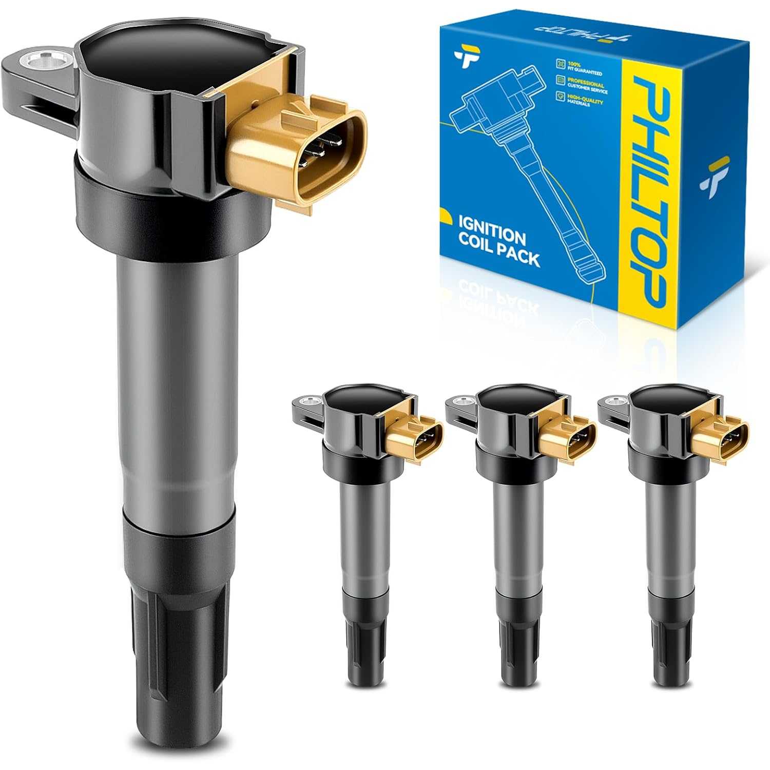 PHILTOP UF634 Ignition Coil Packs Fits for Suzuki 2010-2013 SX4, 2010-2013 Kizashi, 2011-2013 Grand Vitara, 2009-2010 Grand Vita