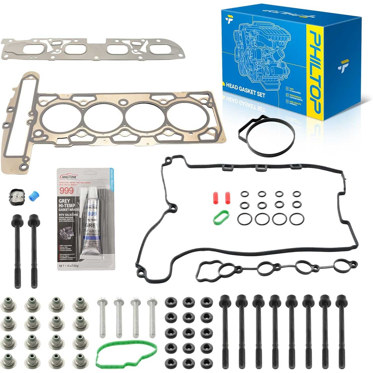 PHILTOP HS26466PT-1 Head Gasket Set Fit for Chevy Malibu 2008-2012, Cobalt 2009-2010, HHR 2008-2011, Pontiac G6 G5 2008-2010, Sa