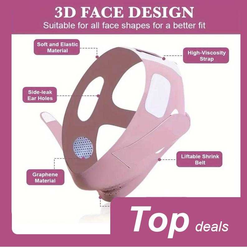 V Line Lifting Mask Face Strap Double Chin Reducer, Comfort Graphene Face Skincare Lifting Belt for Women and Men