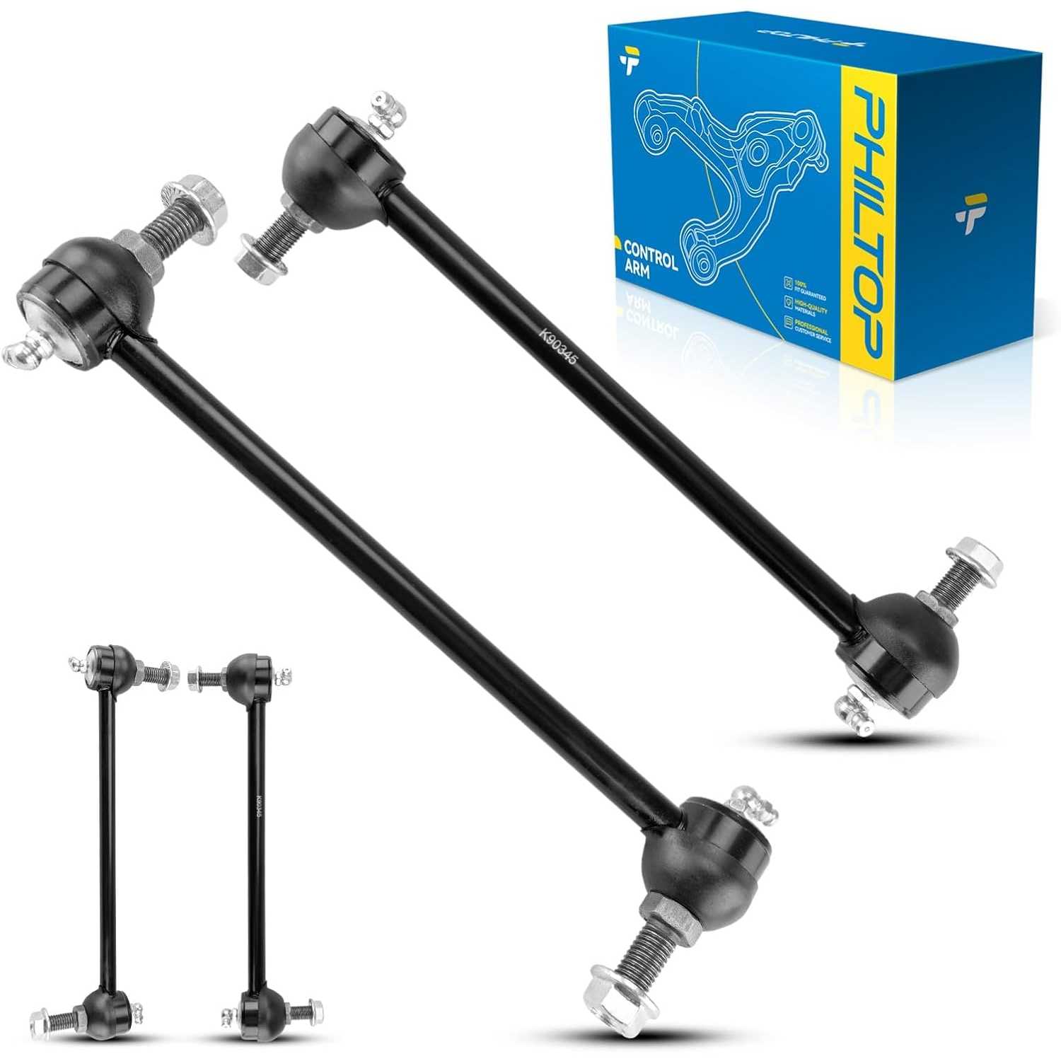 PHILTOP 4pcs Stabilizer Sway Bar End Link K90344 K90345 for Highlander 2001-2013, Camry 2002-2006, Venza 2009-2015, ES300 2002 2