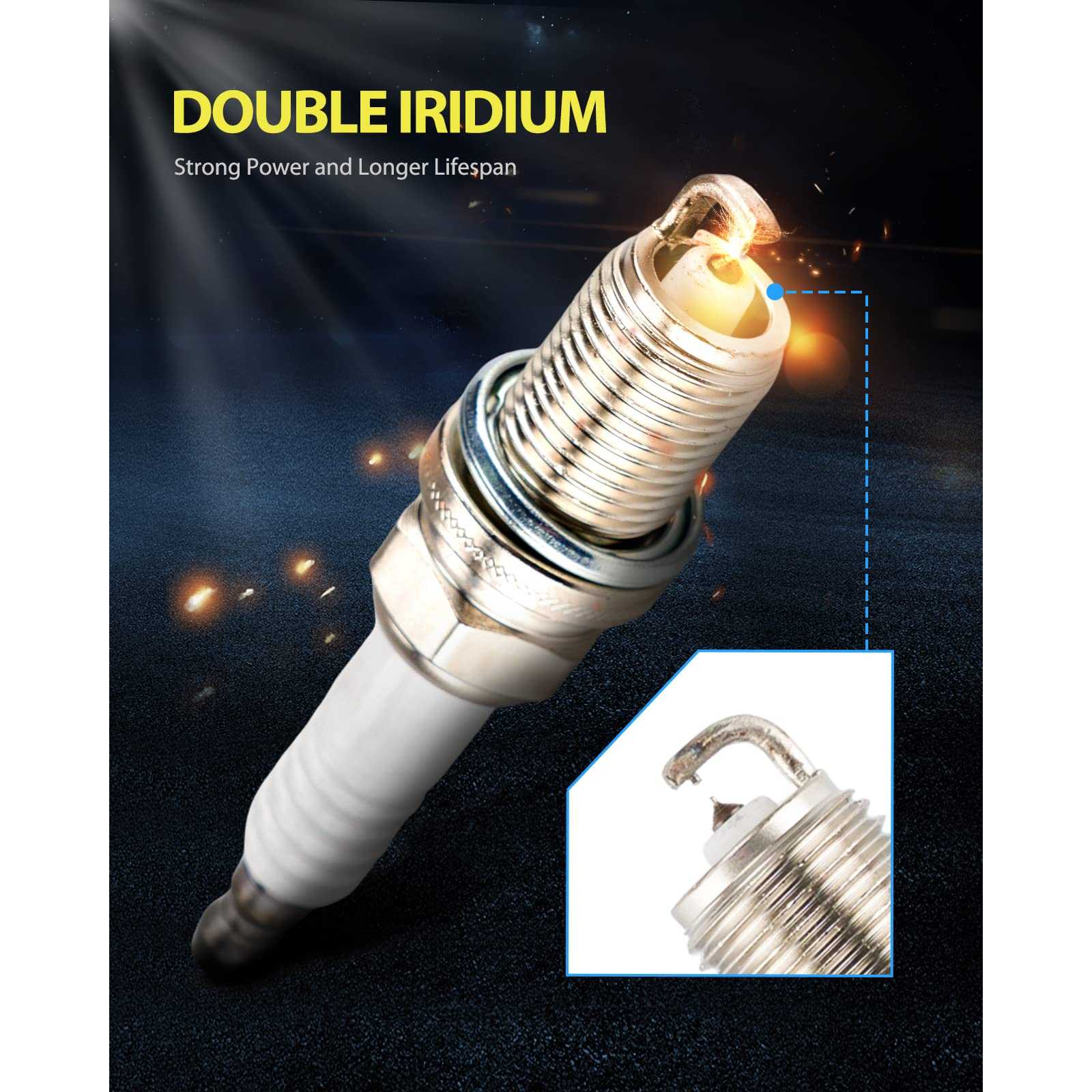 PHILTOP® 2382 Double Iridium Spark Plugs 4PCS for 1995 Mazda Miata 1