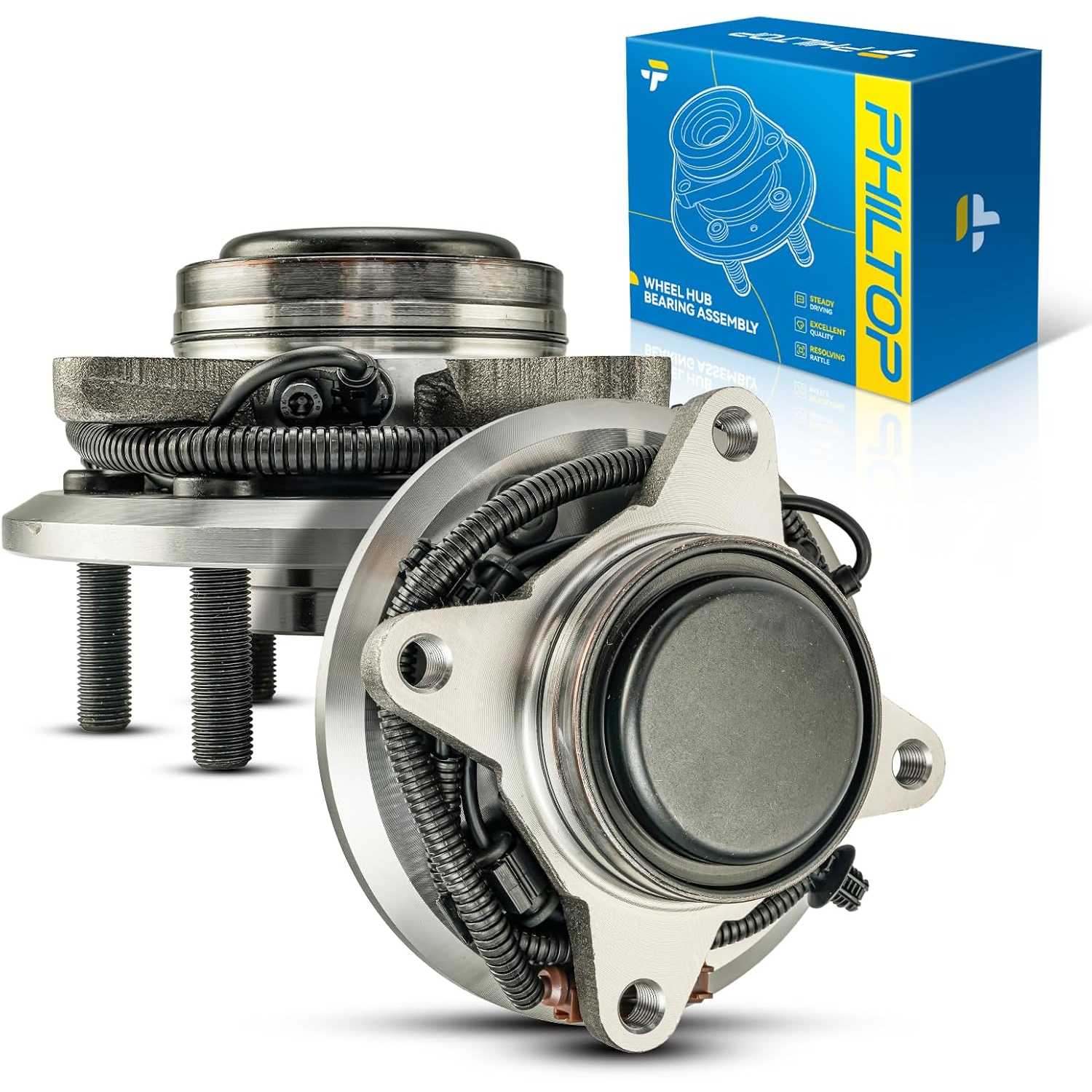 PHILTOP Pair 515194 Front Wheel Hub Assembly Compatible with 2015-2017 Ford F-150 RWD W/ABS