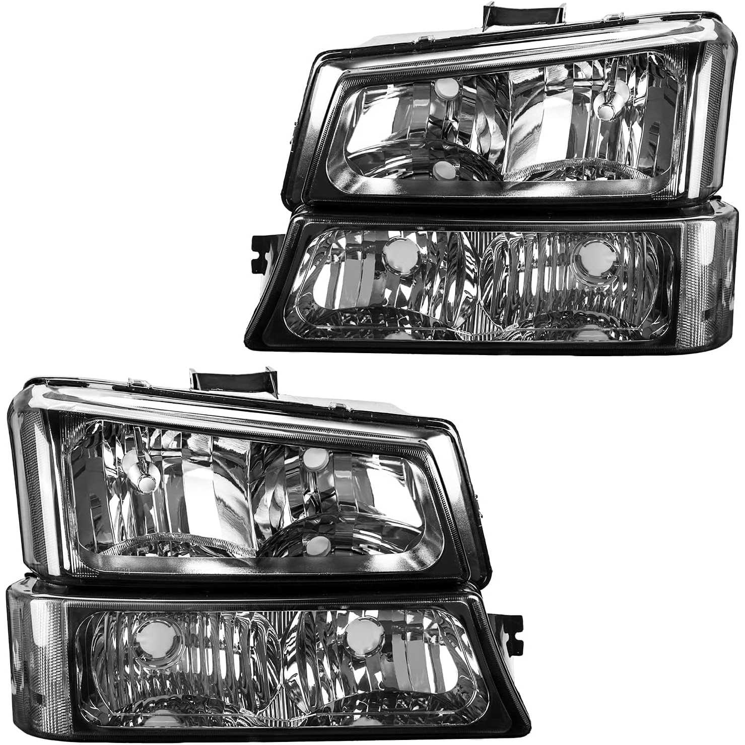 PHILTOP Headlight Assembly Replacement for 2003-2006 Avalanche 1500, 2003-2006 Silverado 1500 3500, 2003-2004 Silverado 2500, Cl