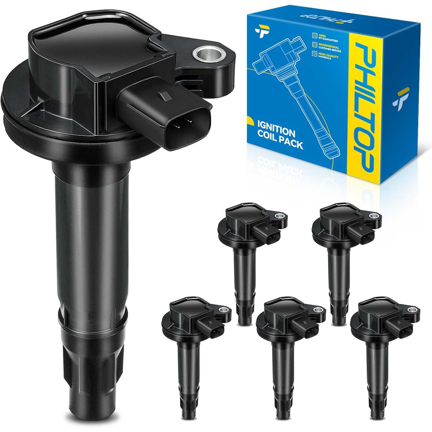 PHILTOP DG520 Ignition coils Fits for Ford 2011-2017 Explorer 3.5L, 2007-2016 Edge 3.5L/3.7L, 2011-2016 F-150 3.5L/3.7L, 2008-20