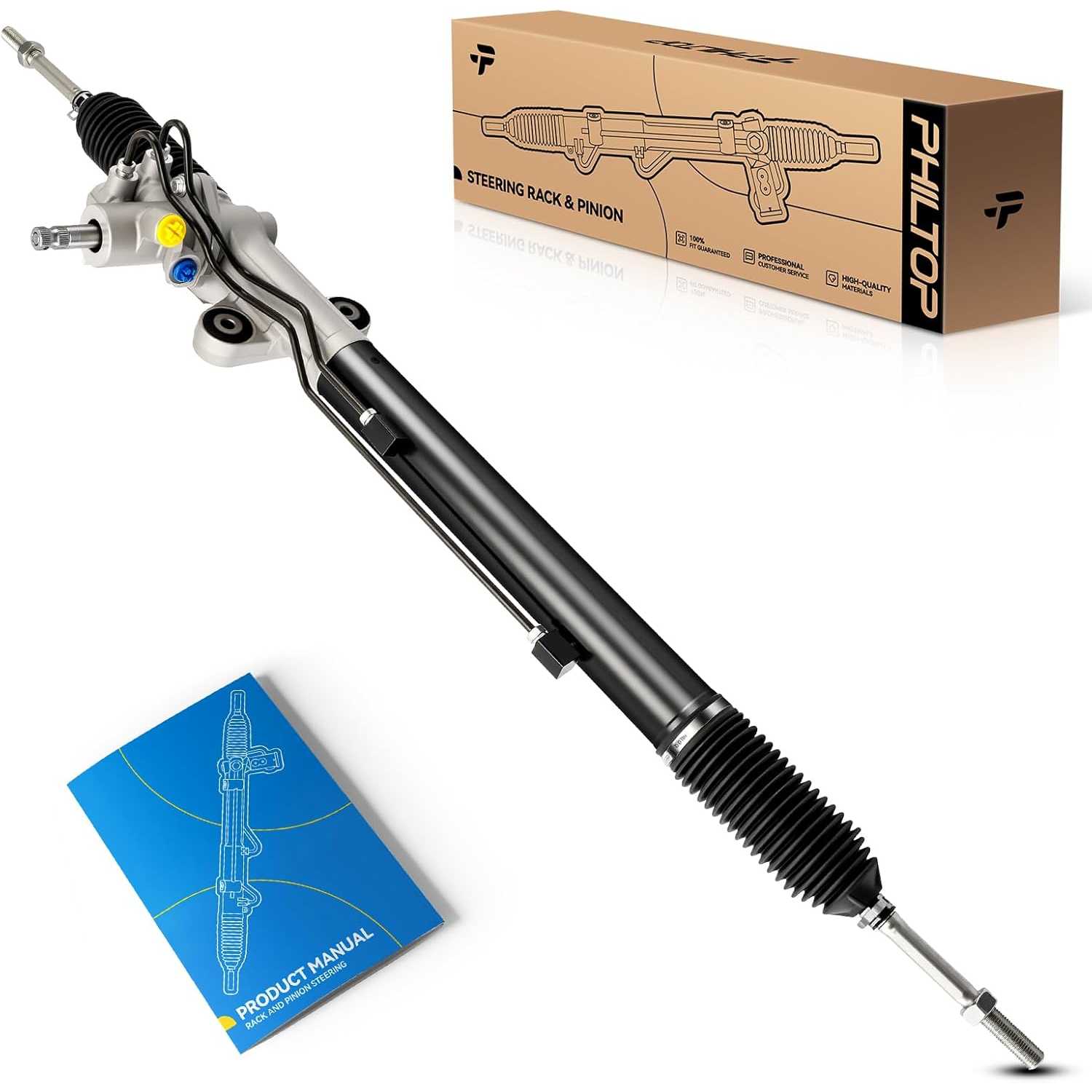 PHILTOP Power Steering Rack & Pinion Assembly for 2003 2004 2005 2006 2007 2008 Pilot, Hydraulic Power Steering, OEM Replace