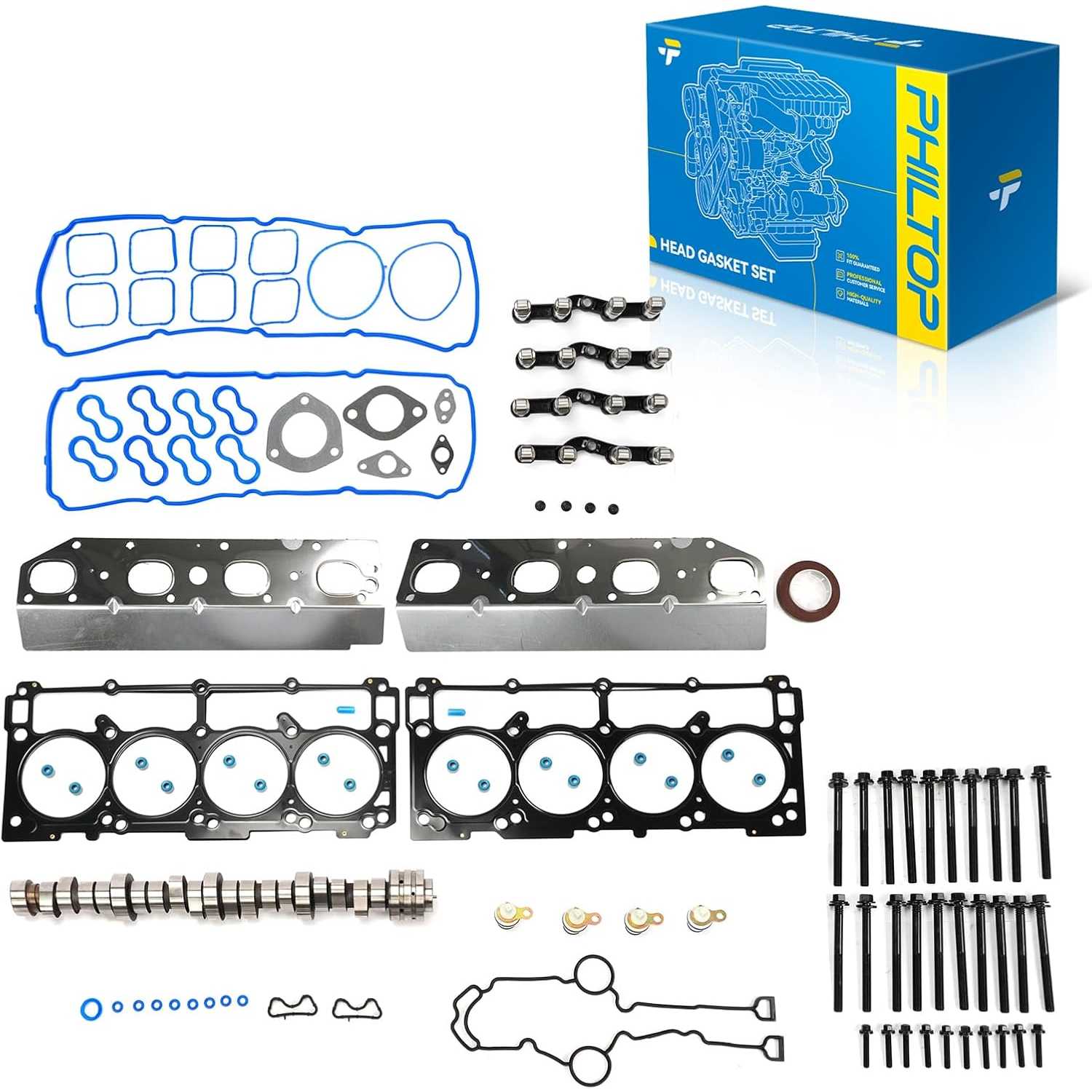 PHILTOP 5.7 Hemi Non MDS Lifter Cam Camshaft Head Gasket Set Fit for Ram 1500 2011-2019, Dodge Ram 1500 2009-2010, Aspen Durango