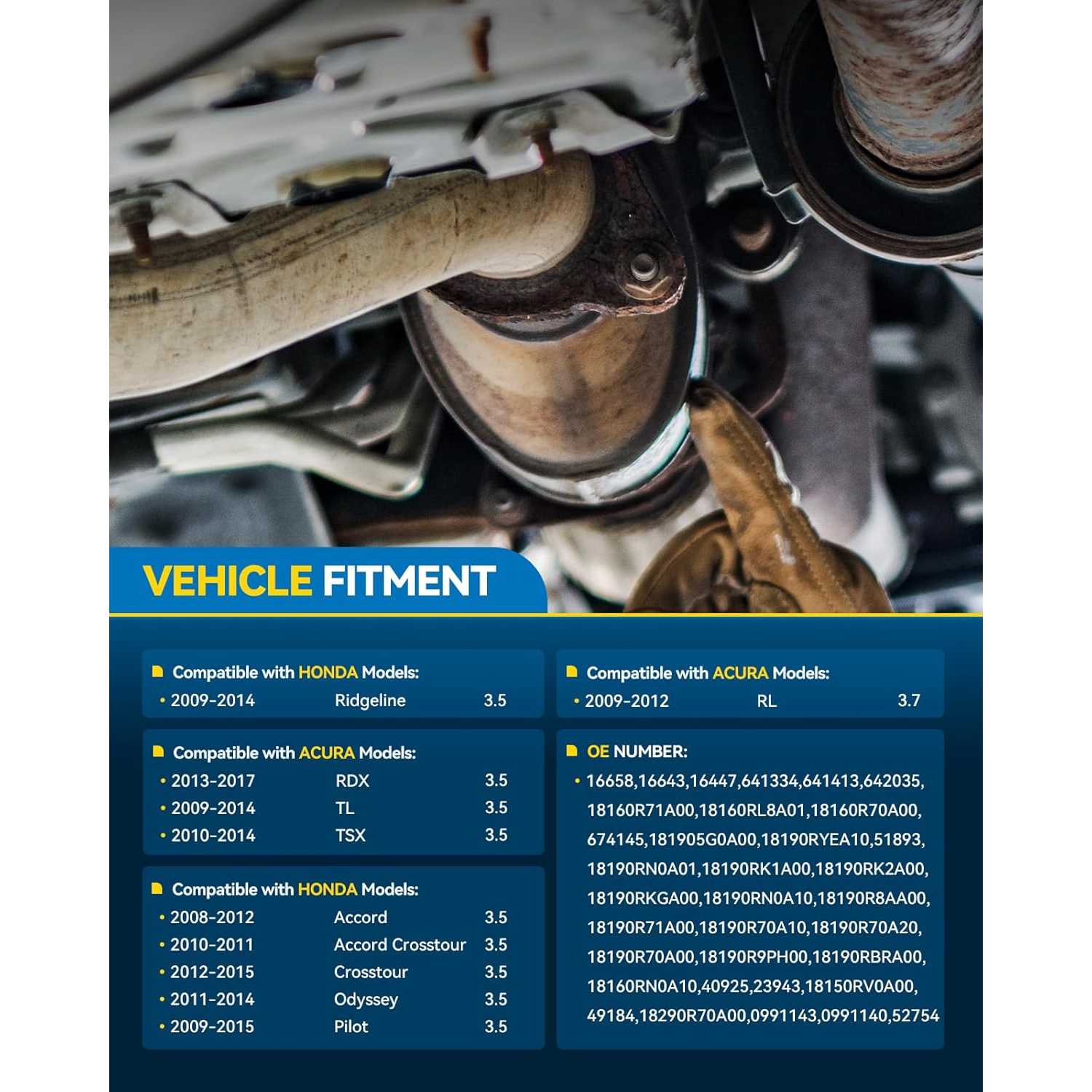 thumbnail image 2 of Honda Pilot 2009-2015 Catalytic Converters (Front Left & Right) – 3.5L – Sunrise Exhaust 2 of 5