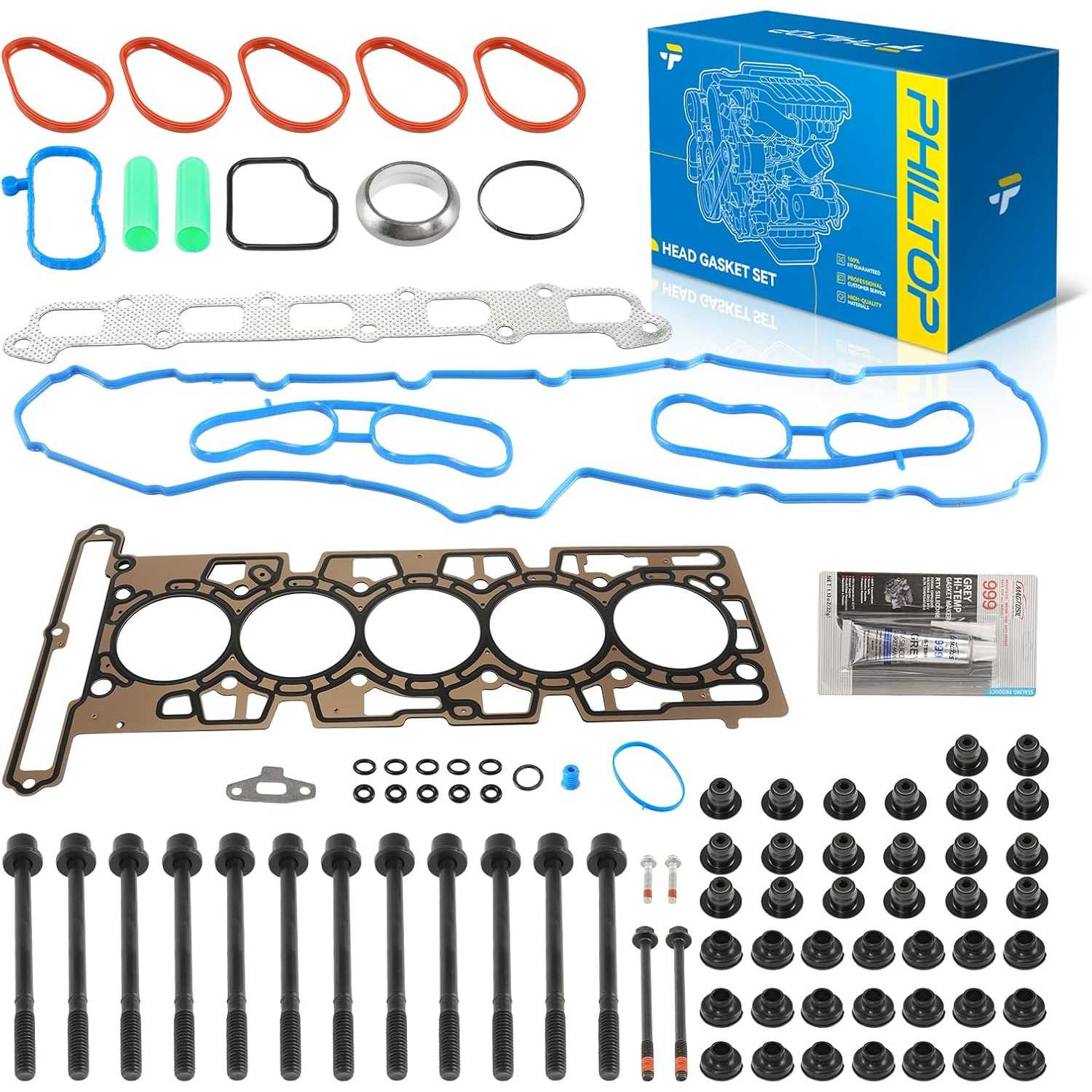 PHILTOP HS26336PT Head Gasket Set Fit for Chevy Colorado 2004-2006, Hummer H3 2006, GMC Canyon 2004-2006 Isuzu i-350 2006, for 3