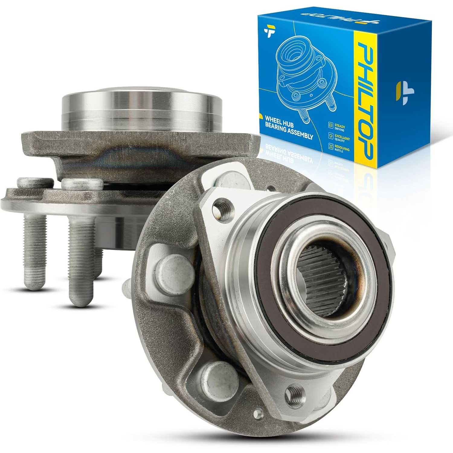 PHILTOP 512593 FWD 4WD Front Wheel Hub Assembly Fit for Chevrolet Traverse 2018-2022, GMC Acadia 2017-2022, Cadillac XT5 2017-20