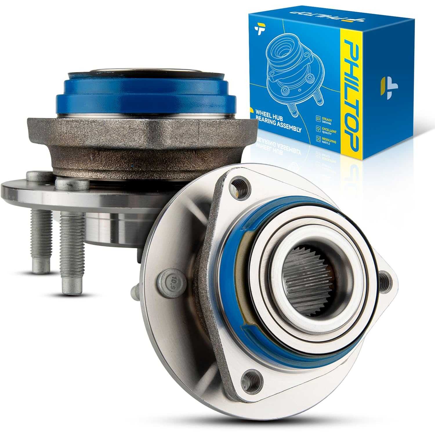 PHILTOP 2pcs Front Wheel Bearing Assembly for 2000-2008 Chevrolet Impala, 2003-2008 Pontiac Grand Prix, 2003-2005 Buick Century,