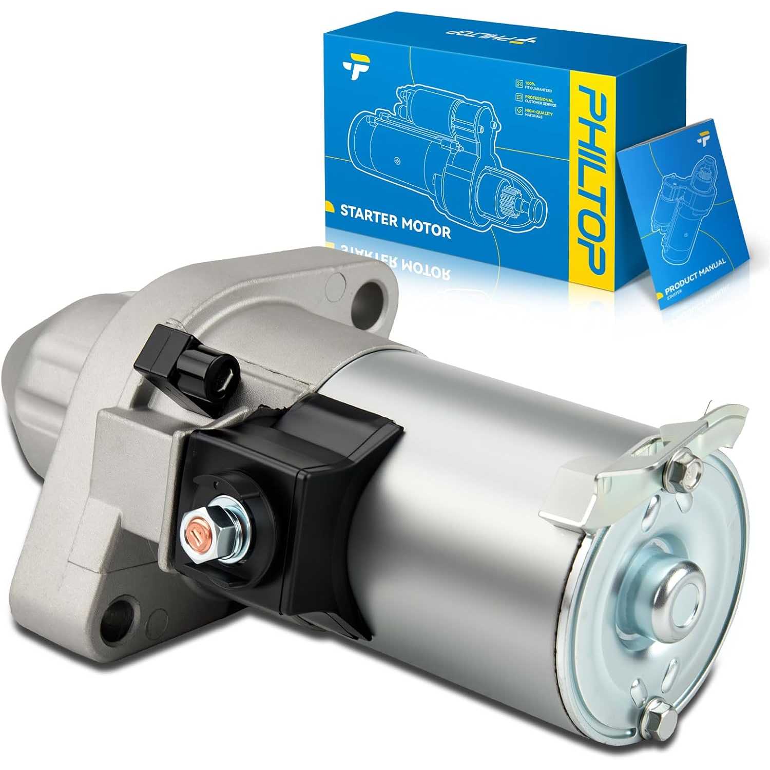 PHILTOP Starter Motor 17870N Compatible with Honda,Acura 2003-2005 Accord,2003-2006 Element,2004-2005 TSX 12V 1.6KW9 Teeth 17870