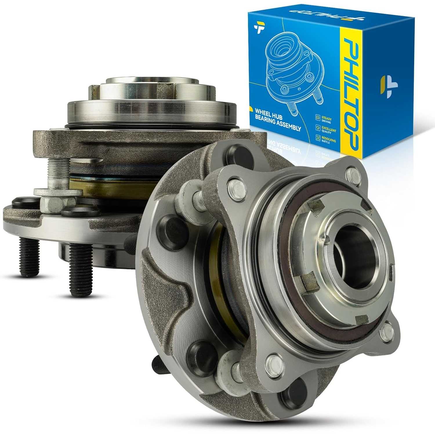 PHILTOP 515203 950-004 RWD Front Wheel Bearing Fit for Toyota Tacoma 2005-2019, Toyota 4Runner 2003-2019, FJ Cruiser 2007-2009 W