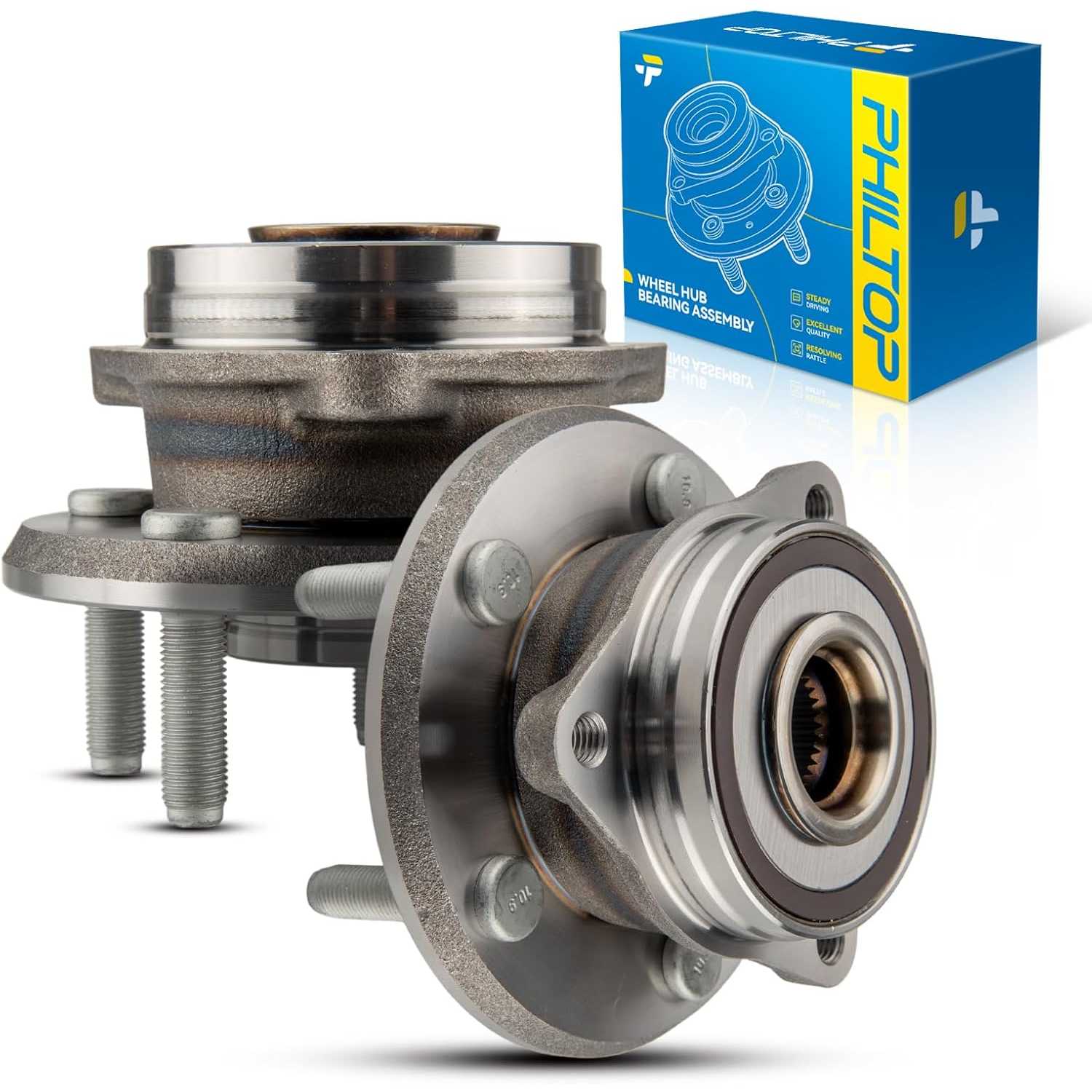 PHILTOP 513324 Pair Front Wheel Bearing and Hub Assembly for 2011