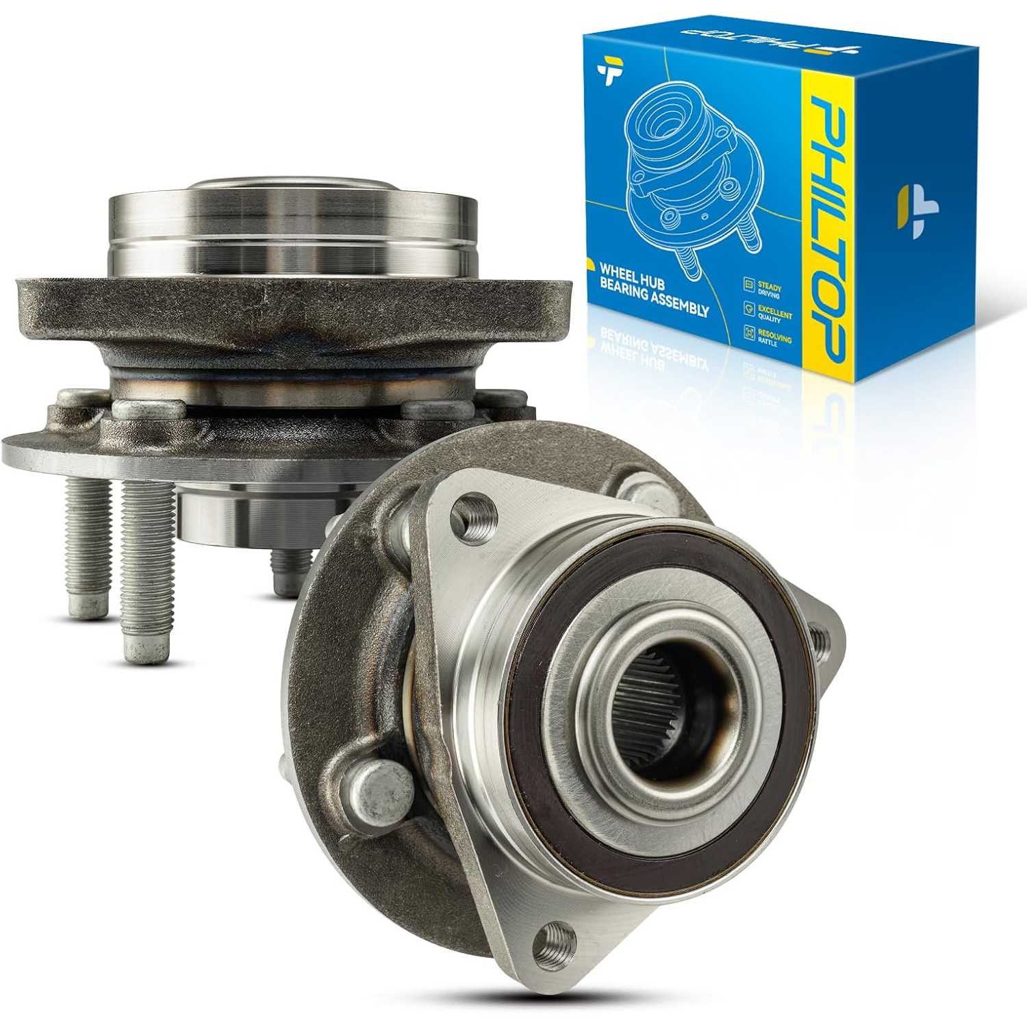 PHILTOP 513403 Front Wheel Bearing Fit for Chevrolet Volt 2016-2019, Chevrolet Bolt EV 2017-2018, 5 Lugs Wheel Hub Assembly