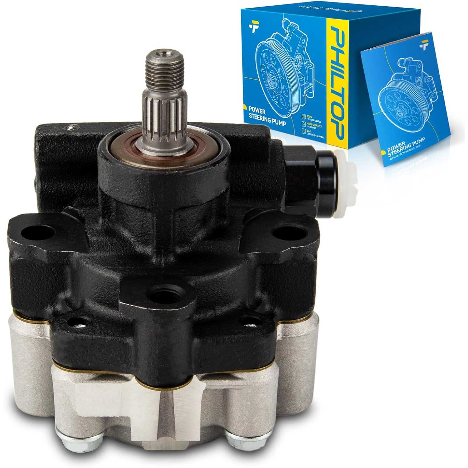 PHILTOP Power Steering Pump 215931, Fit for 2004-2007 Highlander 3.3L, 1995-2006 Camry 3.0/3.3L, 1995-2004 Avalon, 1998-2003 Sie