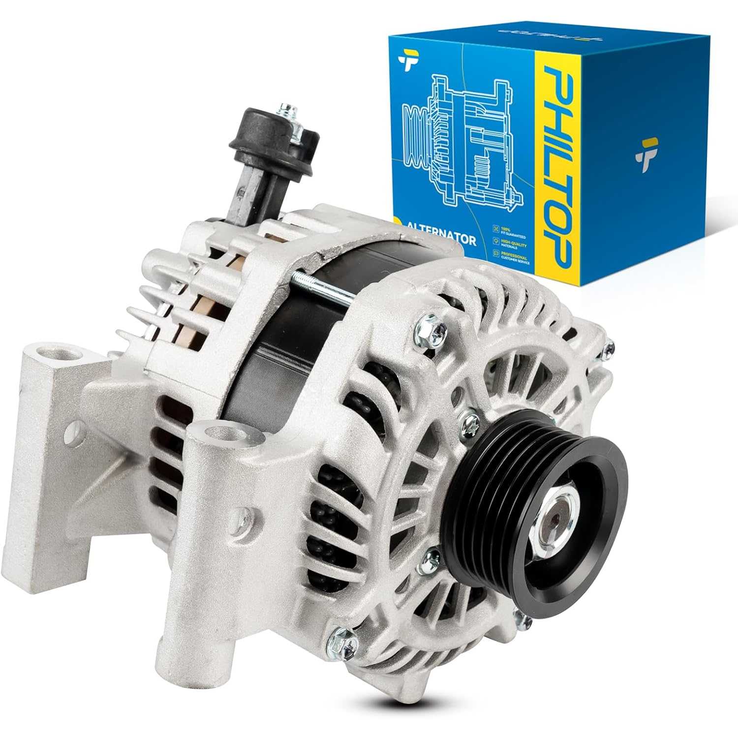 PHILTOP New Alternator Compatible With 2008-2011 Focus, 2009-2012 Escape, 2010 Fusion, Milan, 2010-2013 Transit Connect, 2009-20