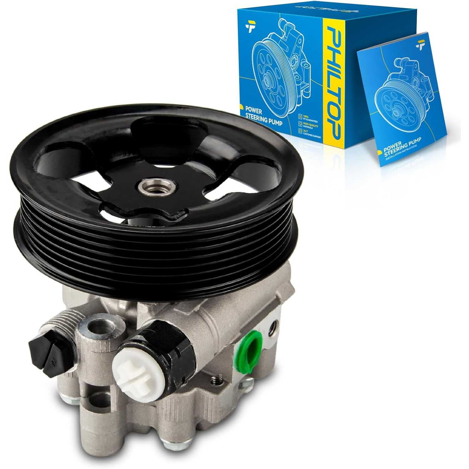 PHILTOP Power Steering Pump Pulley Replacement 21-5447, Fit for 2005-2015 Tacoma 4.0L, 2007-2009 RX350, OE Replace# 215447、44310