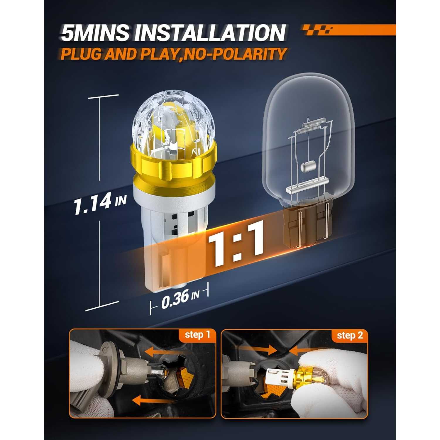 10-Pack BMTxms T10 194 LED Bulbs - White 6000K, 12V For Interior, License Plate, Map Lights