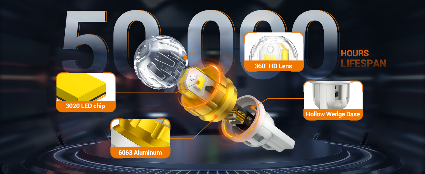 SEALIGHT 194 LED Light Bulb 6000K White 168 T10 W5W 2825 Super Bright 360° LED Replacement Bulb