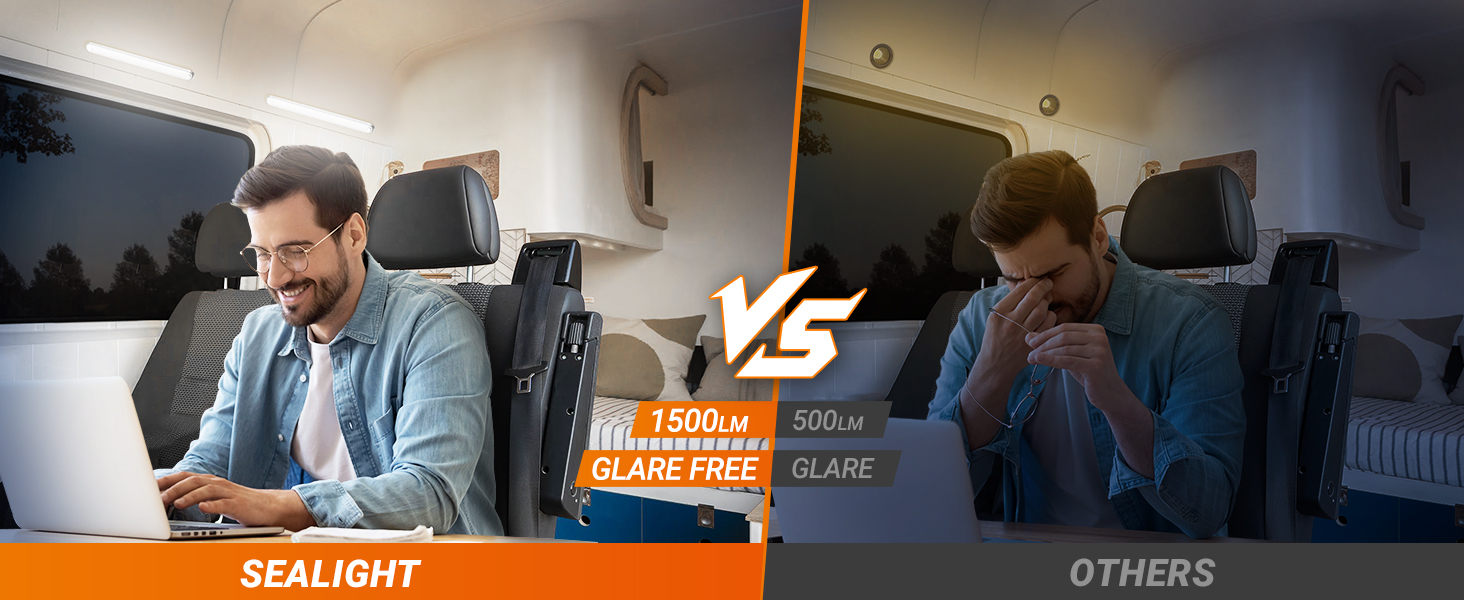 SEALIGHT DC 12V LED Interior Light Bar, 1500LM 8W LED Lights Strip