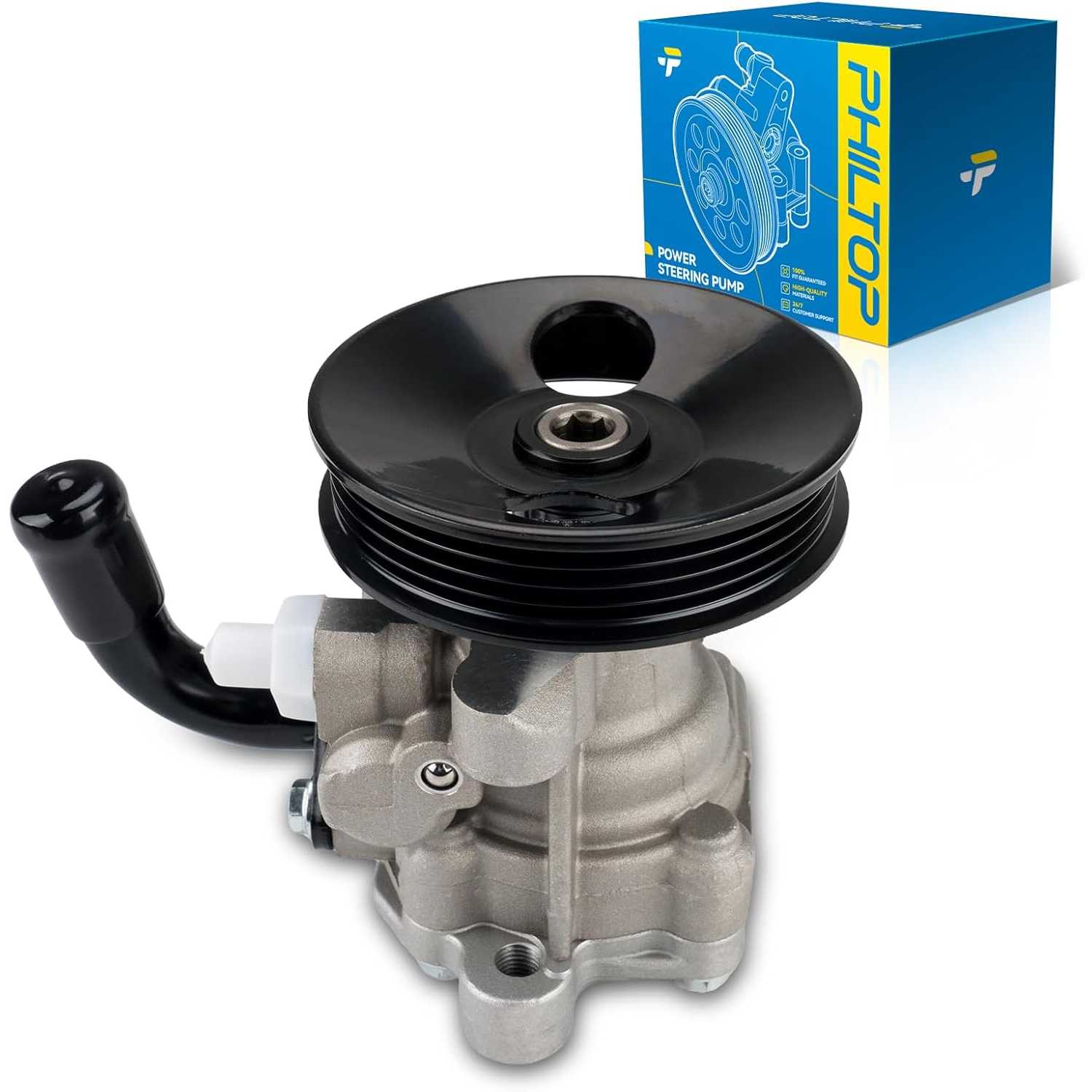 PHILTOP Power Steering Pump Pulley Replacement 21-5393, Fit for 2003-2006 SOREN TO 3.5L, Replace 571003E000, 215393