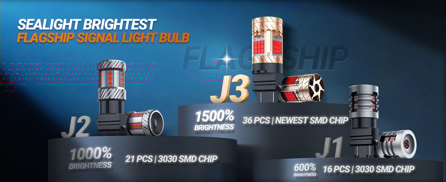 sealight 3157 3156 led bulb red