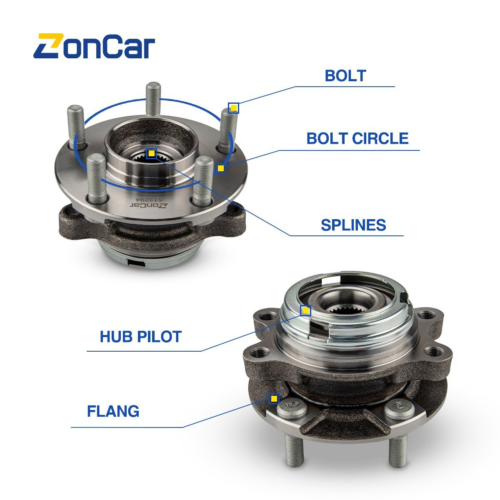 2x Front Wheel Hub Bearing Assembly For Nissan Altima 2007-2013 2.5L – 5 Lug, W/ ABS Sensor