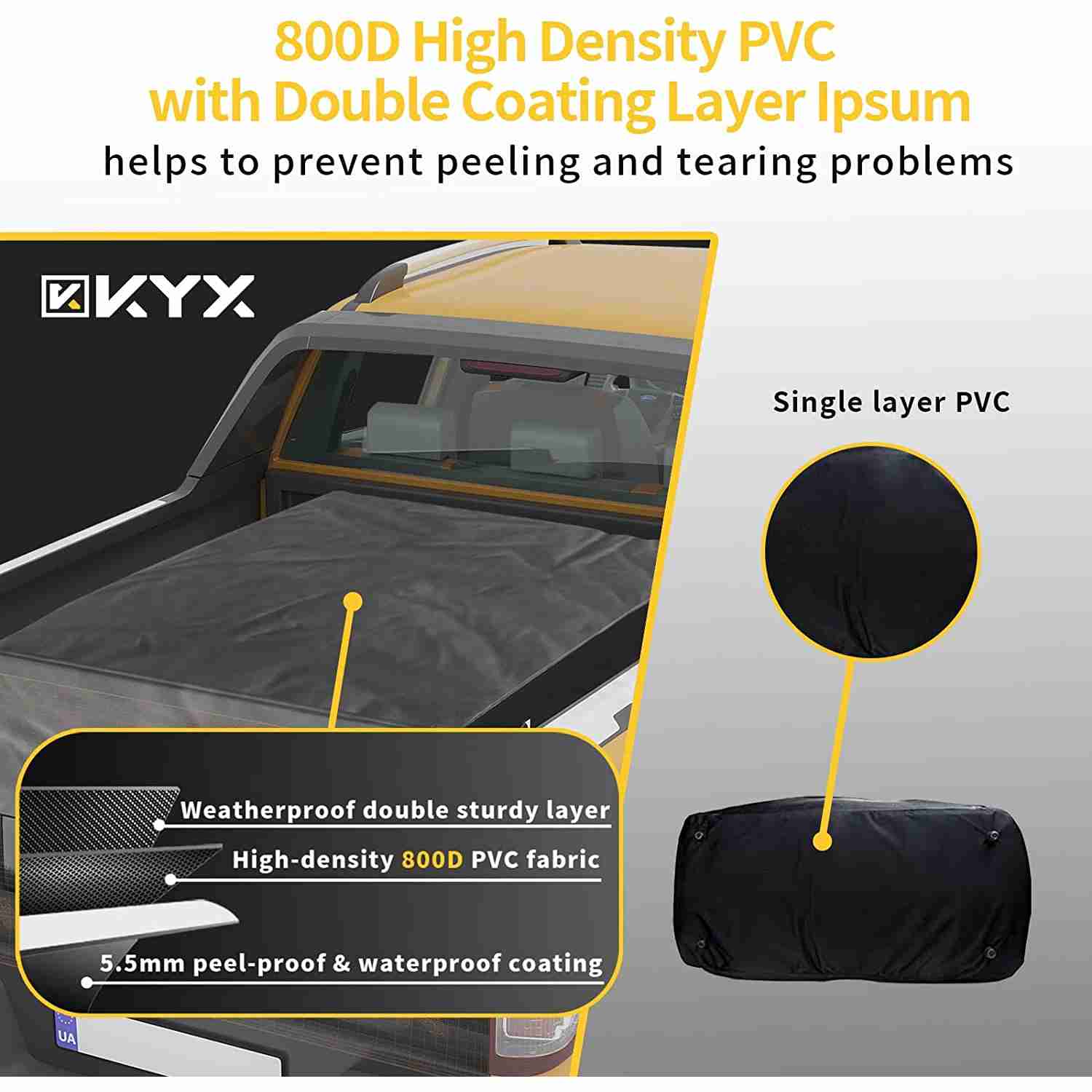 Suncent® 26 Cubic Feet Waterproof Black Rooftop Cargo Carrier Bag 3