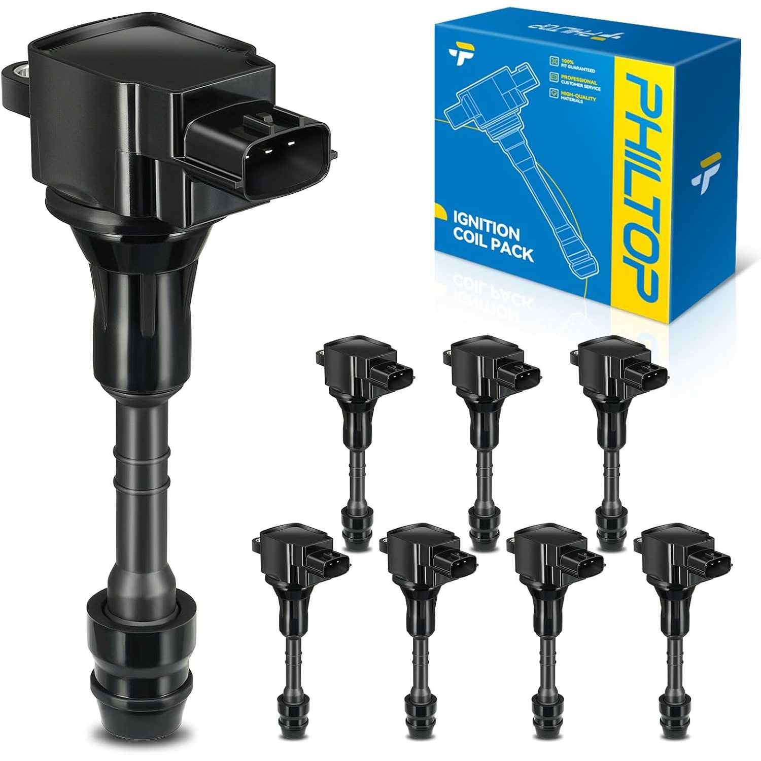 PHILTOP UF510 Ignition Coil Packs Fits for Nissan 2004-2007 TITAN, 2005-2006 Armada, 2004 Pathfinder Armada, INFINITI 2004-2006