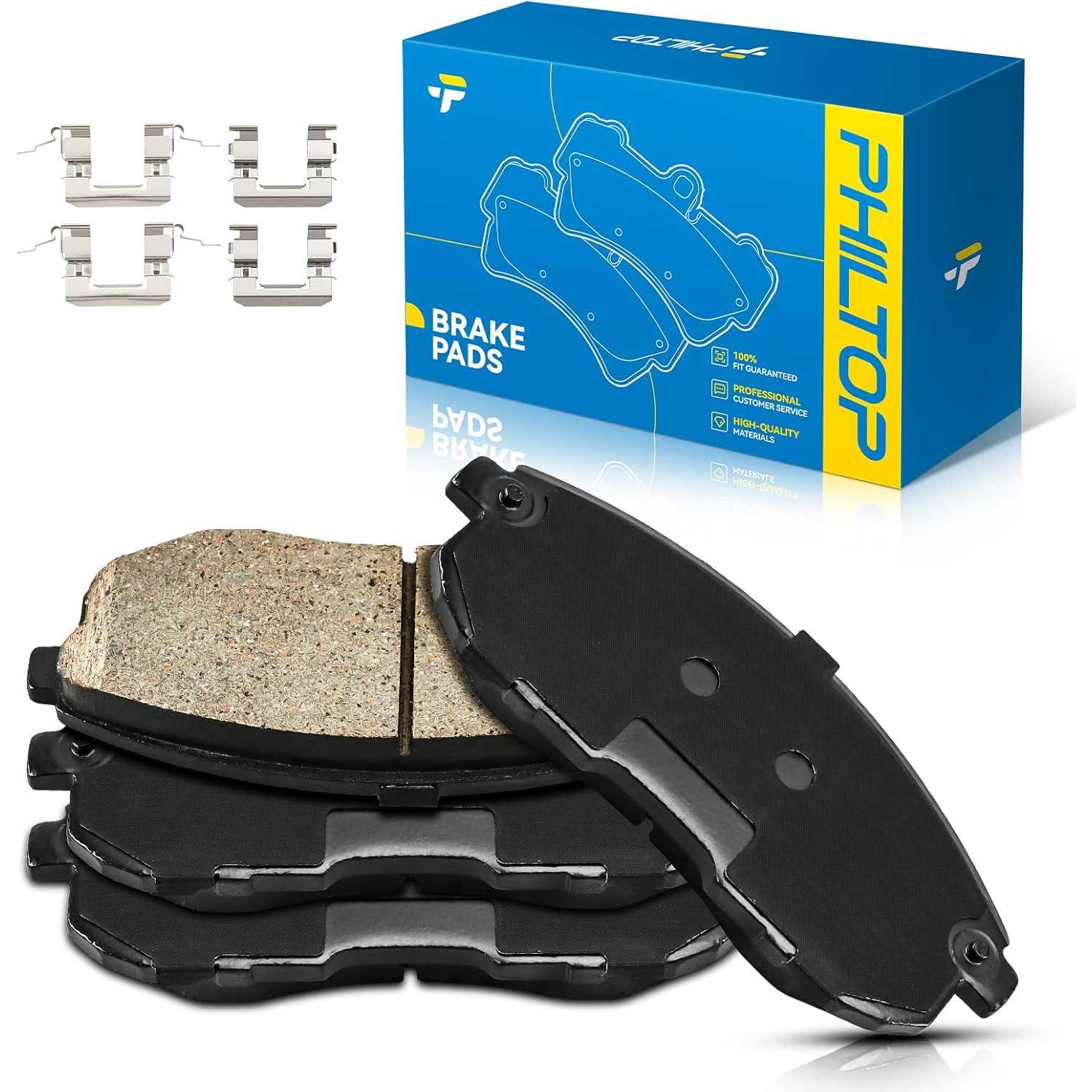 PHILTOP Ceramic Front Brake Pads For Maxima 2000-2003, 4 Pcs replace # D815A