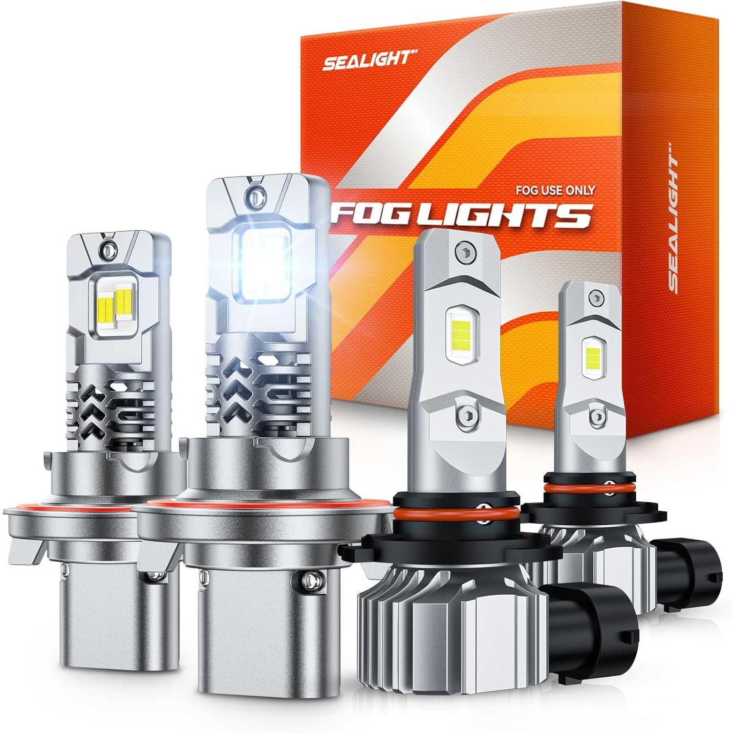 SEALIGHT® XF3 H13/9008 LED Headlight H10/9140/9145 Fog Light Bulbs Combo 2Pairs