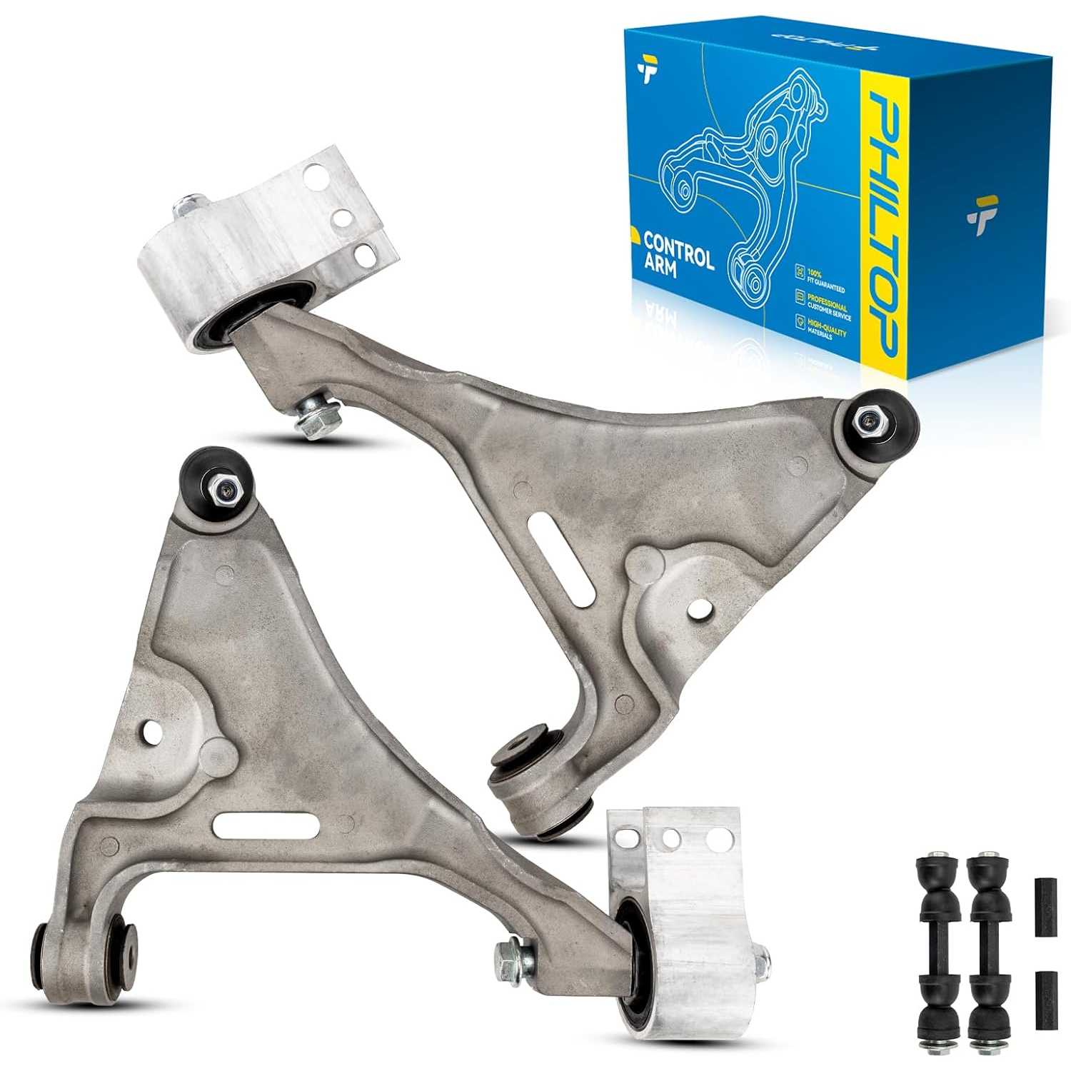 PHILTOP Front Suspension Kit Lower Control Arm w/Ball Joints & Sway Bar End Links Compatible with Buick Lucerne for Cadillac